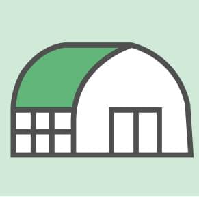 高さ16m以下の平屋で居住のための居室を有さない イメージ